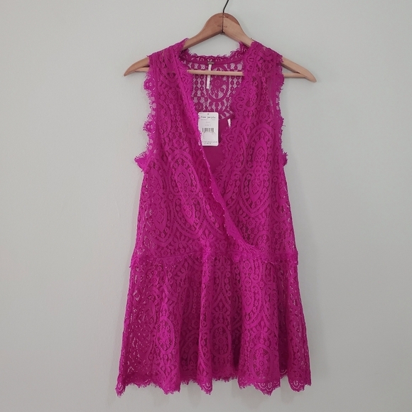 NWT Free People Heart in Two Plum Lace Dress - Picture 1 of 3